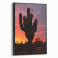Black and white framed canvas of Baja California landscape in a vintage poster style, ideal for bedroom decor.