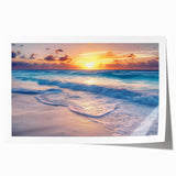 Extra large rolled print of Cancun scenery with vibrant floral elements, ideal for art wall dining room.