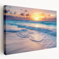 Large canvas print depicting the Cancun coastline in vibrant blue and turquoise hues, ideal for kitchen wall art.