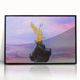 Framed acrylic print of a large abstract depiction of Mexico City in muted earth tones, ideal for modern art wall decor.
