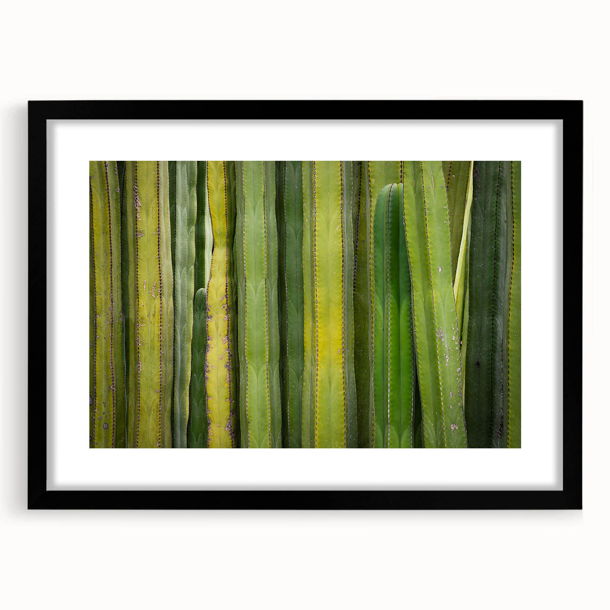 Extra large abstract art print featuring a colorful, textured depiction of Oaxaca scenery in a black frame.