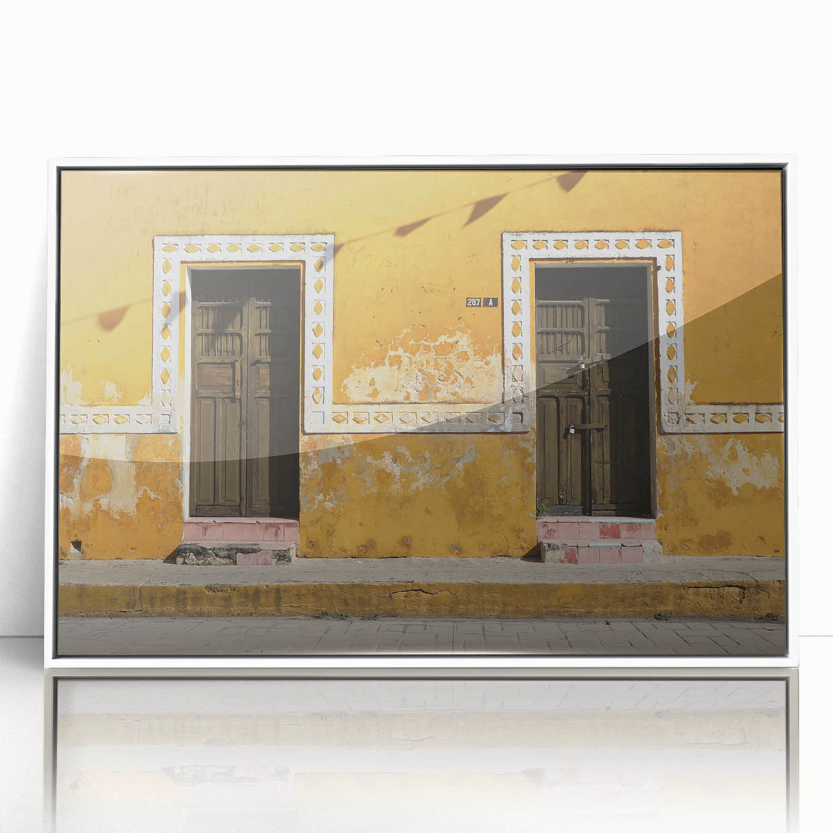 Acrylic print of a modern art wall decor depicting Quintana Roo scenery in art deco style, ideal for nursery wall art.