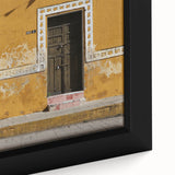Framed canvas depicting a textured black wall art scene of Quintana Roo, Mexico, with vibrant color accents.