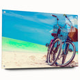 Large abstract wall art of Yucatan scenery in vibrant colors on acrylic glass, suitable for bedroom or dining room decor.