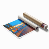 Extra large rolled print of a floral scene in Iran, in muted earth tones, ideal for classy bathroom wall art.