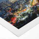 Art deco poster of Tel Aviv skyline in muted earth tones on rolled canvas, suitable for dining room wall art.