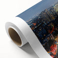 Art Deco poster of Tel Aviv skyline in pastel shades on rolled canvas, suitable for nursery wall art or dining room.