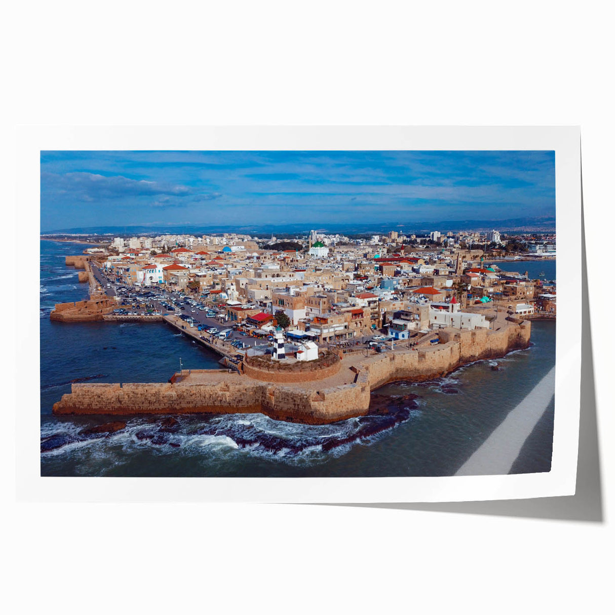 Extra large rolled print of a Middle Eastern scenery with vibrant floral elements, ideal for art wall dining room decor.