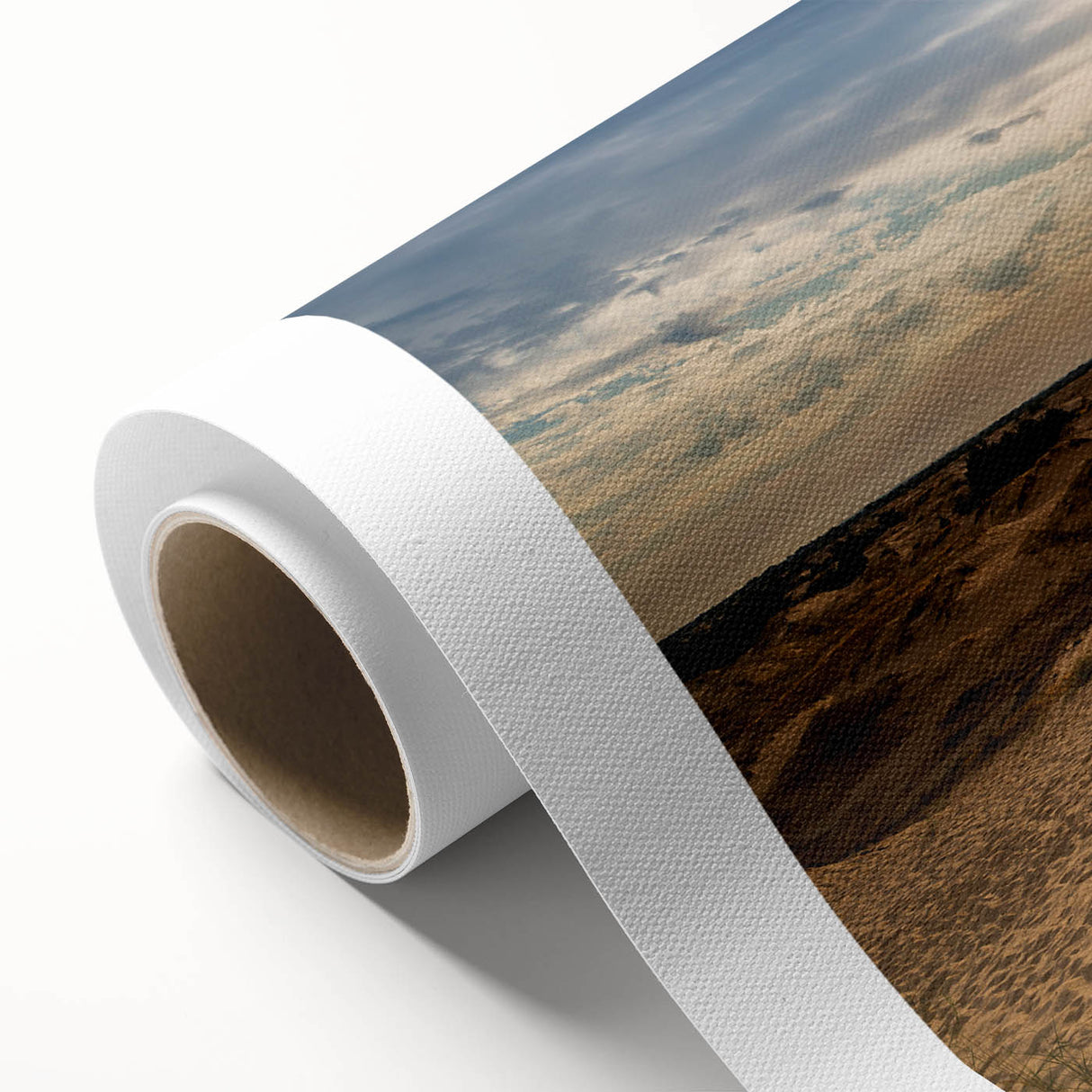 Art Deco poster depicting a Middle Eastern landscape in muted earth tones on rolled canvas, suitable for nursery wall art.