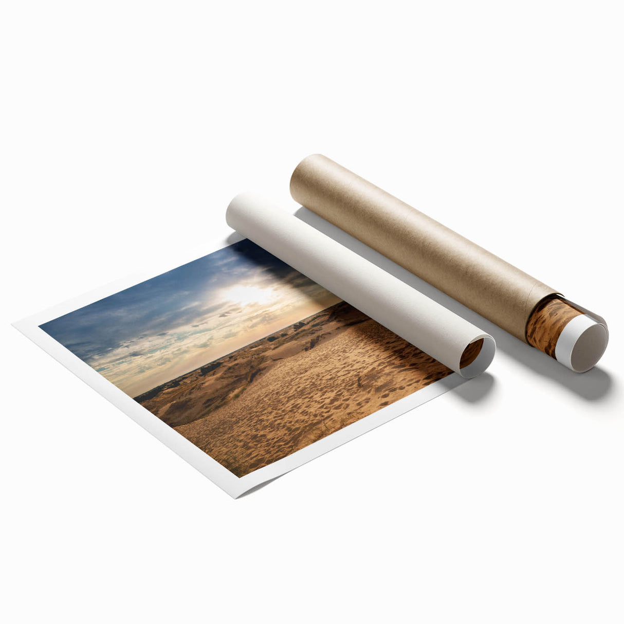 Extra large rolled print of a Middle Eastern Oman scenery with muted earth tones, ideal for classy bathroom wall art.