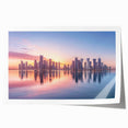 Extra large rolled print featuring a Middle Eastern Qatar scenery with vibrant floral elements.