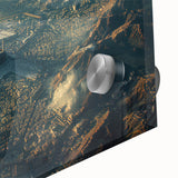Large abstract wall art of a Saudi Arabian scenery in muted earth tones on acrylic glass, ideal for dining room art.
