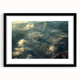 Extra large abstract art print of a colorful, textured Saudi Arabian landscape, framed in black, ideal for living room decor.