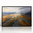 Large abstract wall art depicting the Canterbury, New Zealand scenery in muted earth tones on a framed acrylic.