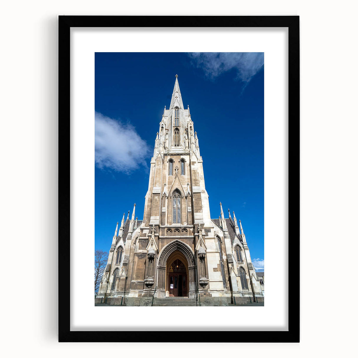 Extra large colorful art print of abstract Otago, New Zealand scenery in black frame, ideal for living room decor.
