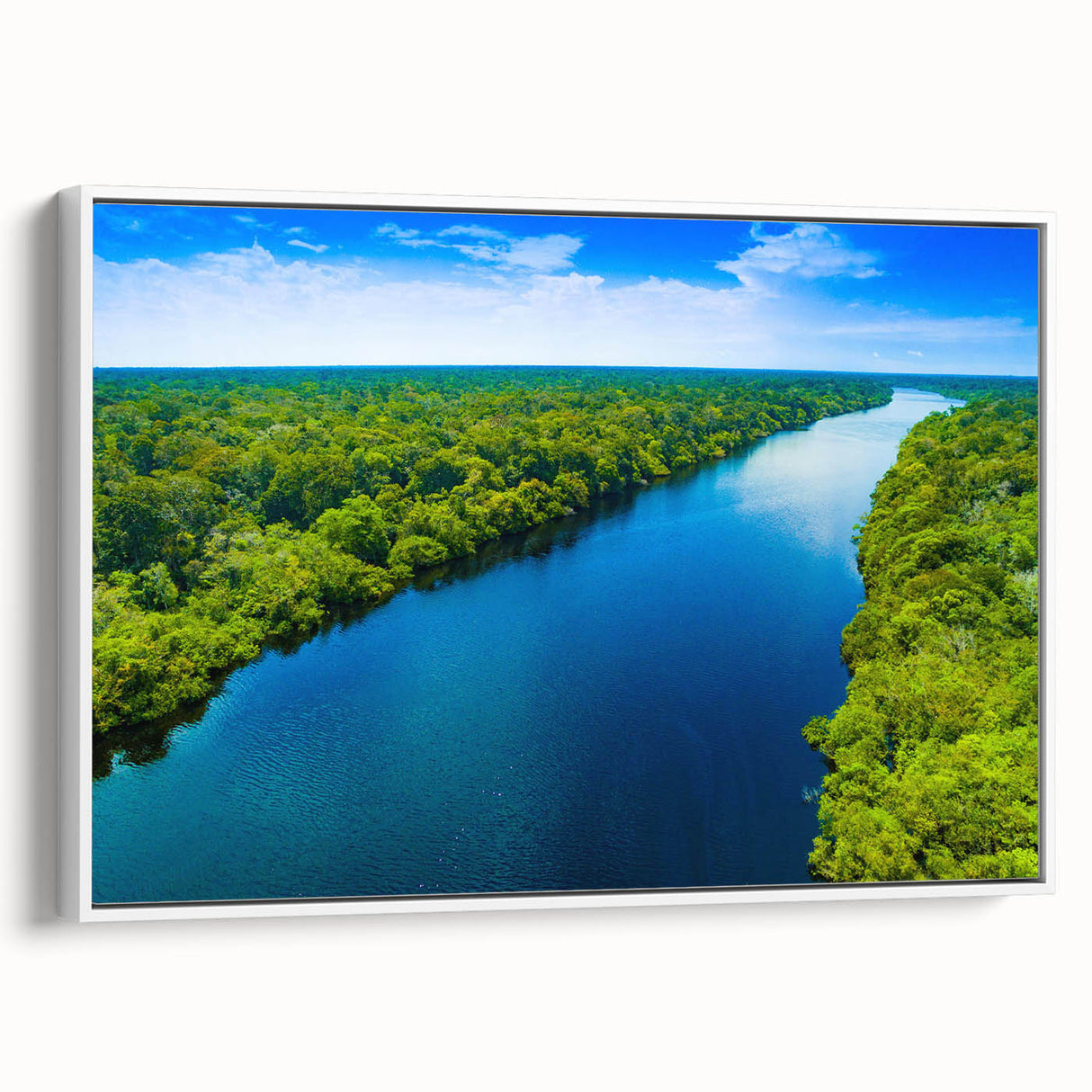 Extra large framed canvas of vintage poster art featuring a colorful Brazilian scenery, ideal for living room decor.