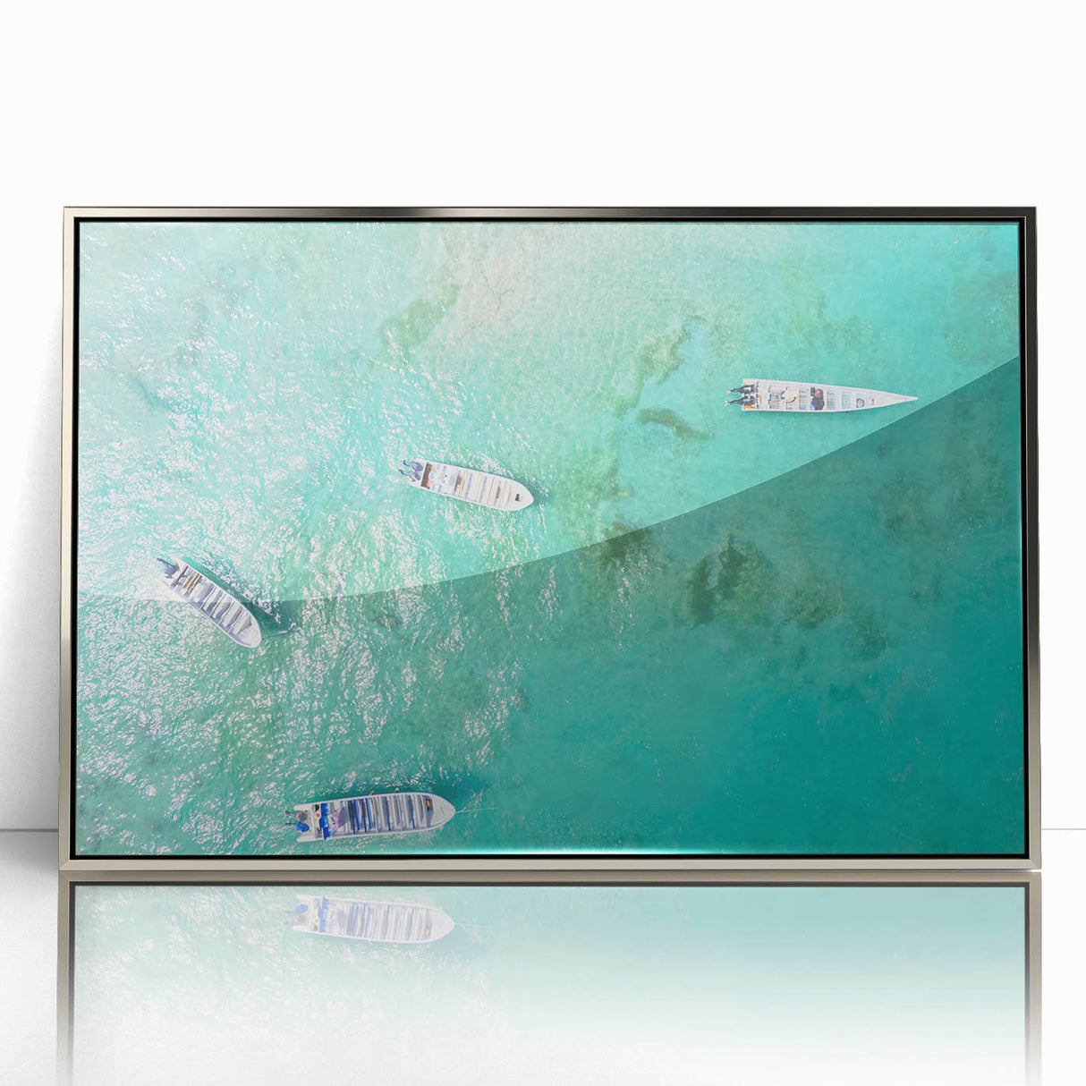 Mid-century modernist art depicting a serene Colombian landscape in muted earth tones on a framed acrylic print.