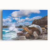 Black and white stretched canvas of Galapagos scenery, ideal for kitchen wall art.