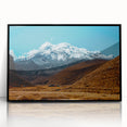 Large abstract wall art depicting a simplified South American landscape in mid-century modernist style.