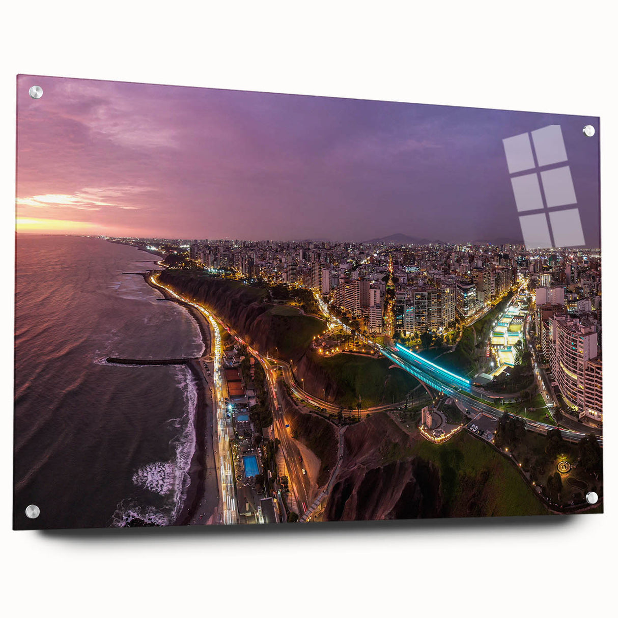 Acrylic print of a large abstract depiction of a South American landscape, using earthy tones, ideal for dining room decor.