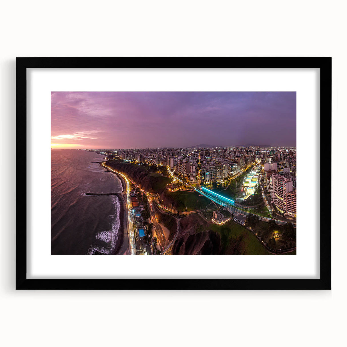 Abstract art print of a vibrant, textured Peruvian landscape on a large framed canvas, suitable for living room decor.
