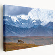 Large canvas print of an Alaskan landscape in muted earth tones, suitable for kitchen wall art.