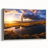 Framed canvas of a vintage-style Connecticut landscape painting, featuring muted earth tones, ideal for living room decor.
