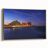 Framed canvas of a vintage Daytona landscape painting in black and gold tones, ideal for bedroom wall art.