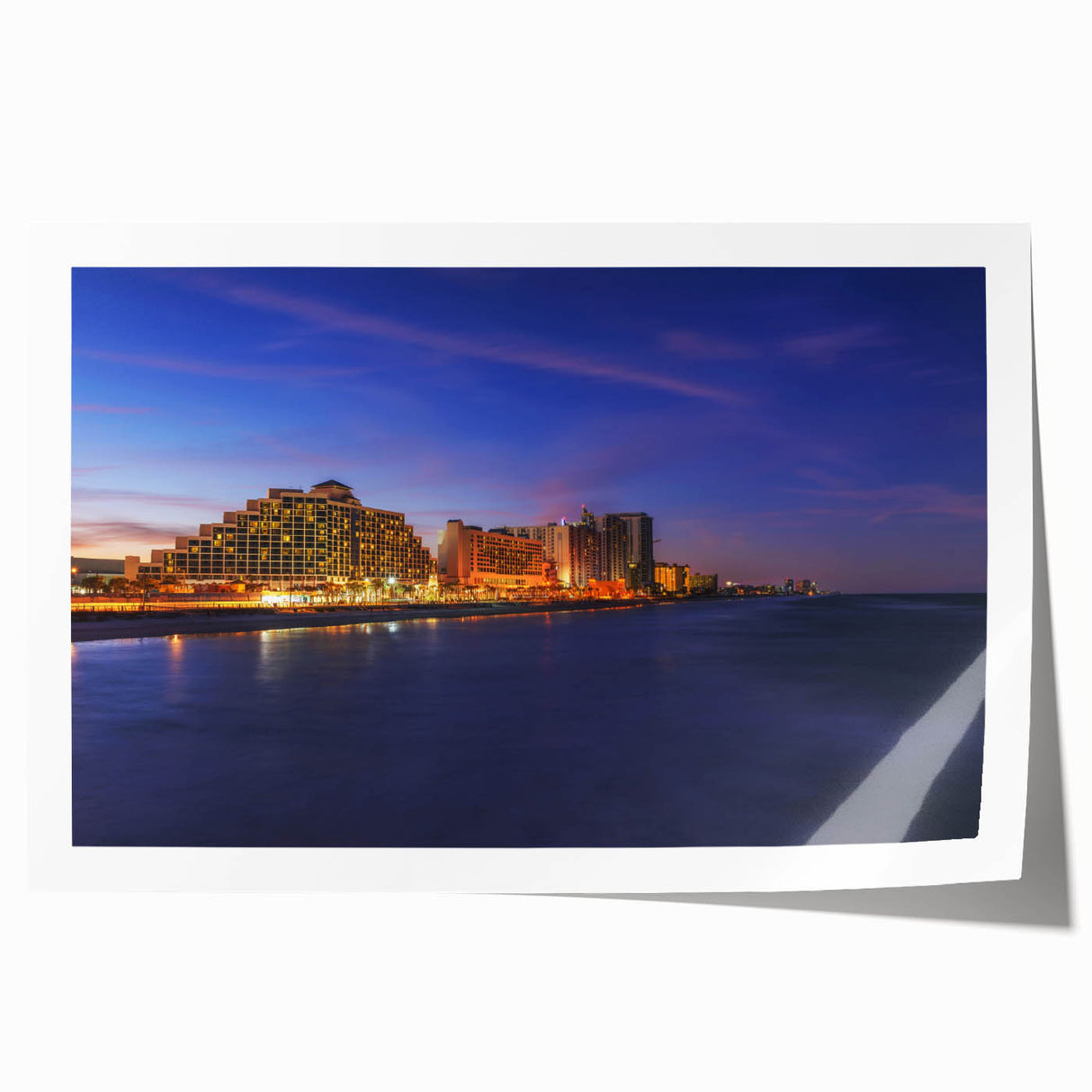 Extra large rolled print of Daytona scenery with vibrant floral elements on a canvas, ideal for art wall dining room.