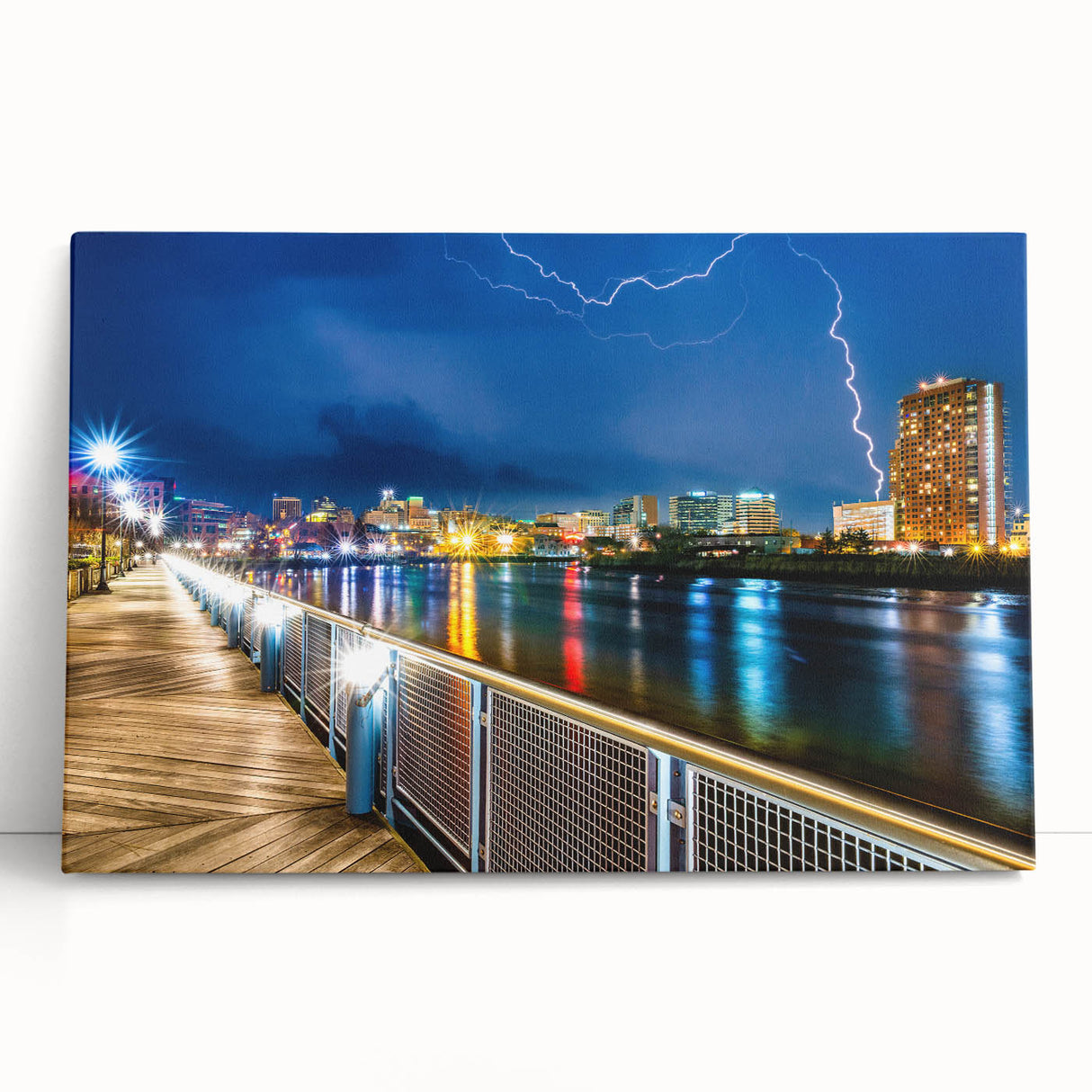 Black and white photo of Delaware scenery on large stretched canvas, suitable for kitchen or bedroom wall art.