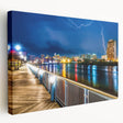Side view of a stretched canvas depicting a Delaware landscape in muted earth tones, ideal for kitchen wall art.