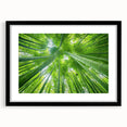 Extra large abstract art print of a colorful Hawaiian landscape on textured canvas, framed in black.
