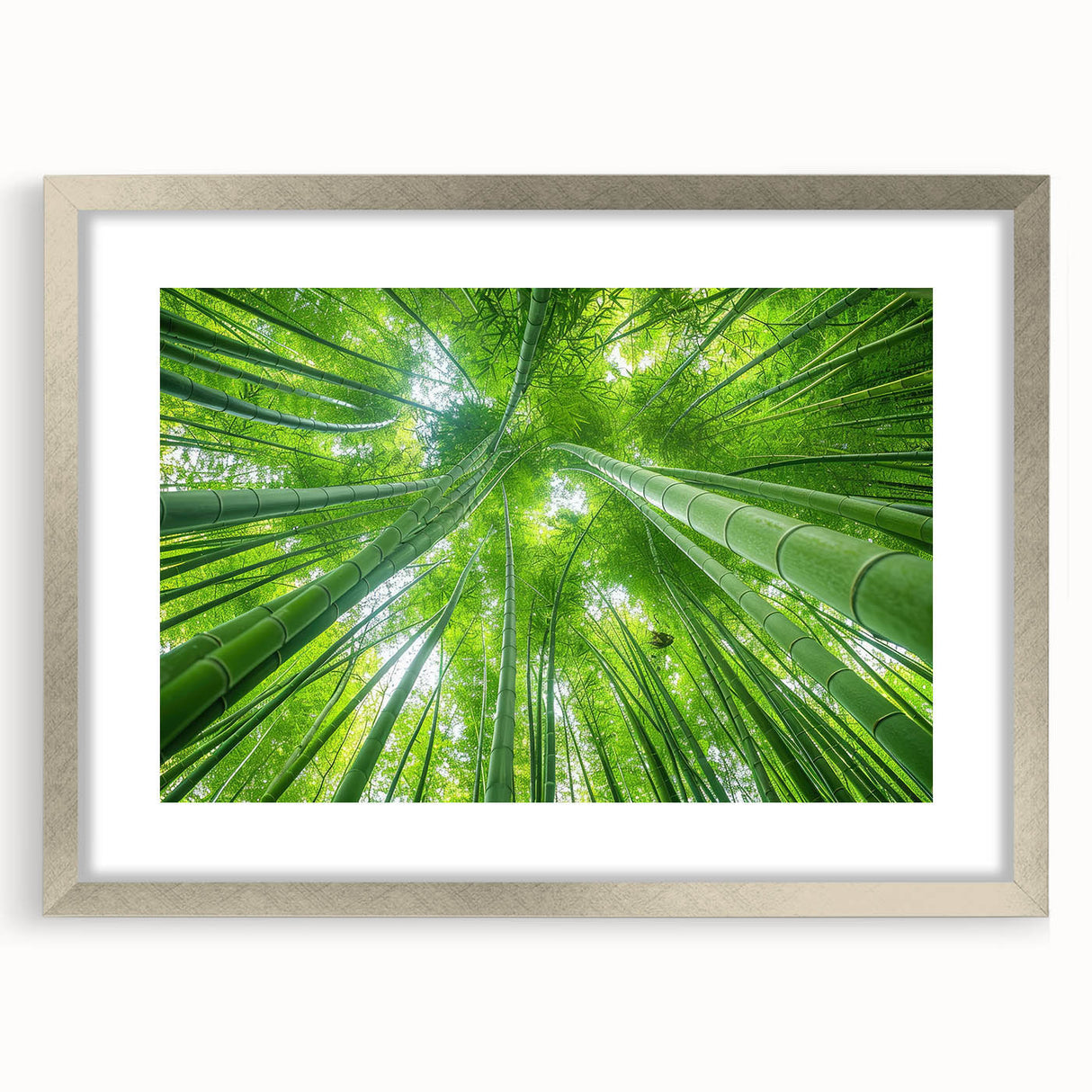 Textured abstract art print of a Hawaiian landscape in muted earth tones, framed in silver, ideal for bedroom decor.