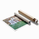 Extra large rolled print of Idaho scenery with vibrant floral elements, ideal for classy bathroom wall art.