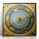 Large abstract wall art depicting Iowa scenery in muted earth tones on a framed acrylic.