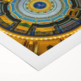 Art deco poster featuring a serene Iowa landscape in muted earth tones on rolled canvas, suitable for dining room decor.