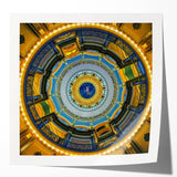 Extra large rolled print of Iowa scenery with vibrant green and blue tones, ideal for dining room wall art.