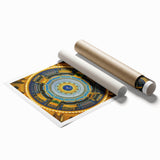 Extra large rolled print depicting vibrant floral art, ideal for classy bathroom or large living room decor.