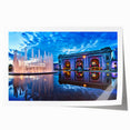 Rolled print of a Kansas scenery with vibrant green fields under a clear blue sky, suitable for dining room art wall.