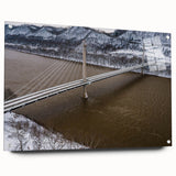 Acrylic print of a large abstract depiction of Kentucky scenery, with muted earth tones, ideal for dining room decor.