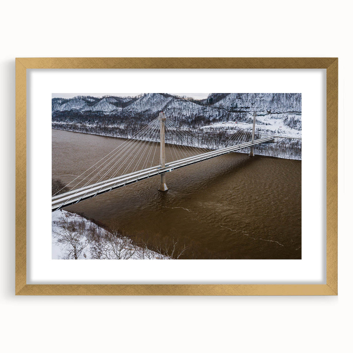 Extra large framed abstract art print featuring textured scenery of Kentucky in muted earth tones.