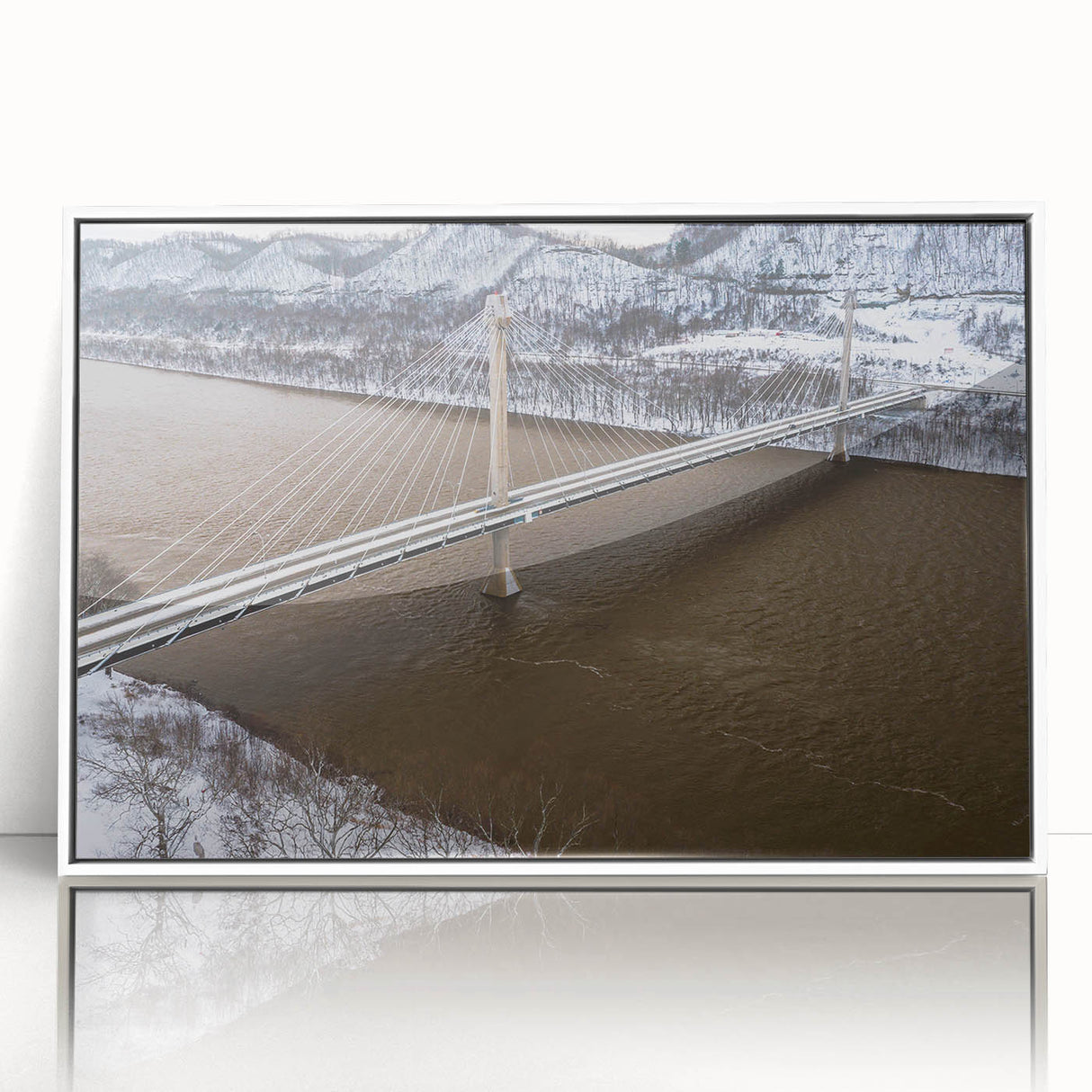 Acrylic print of a Kentucky landscape in art deco style with muted earth tones, ideal for modern art wall decor.
