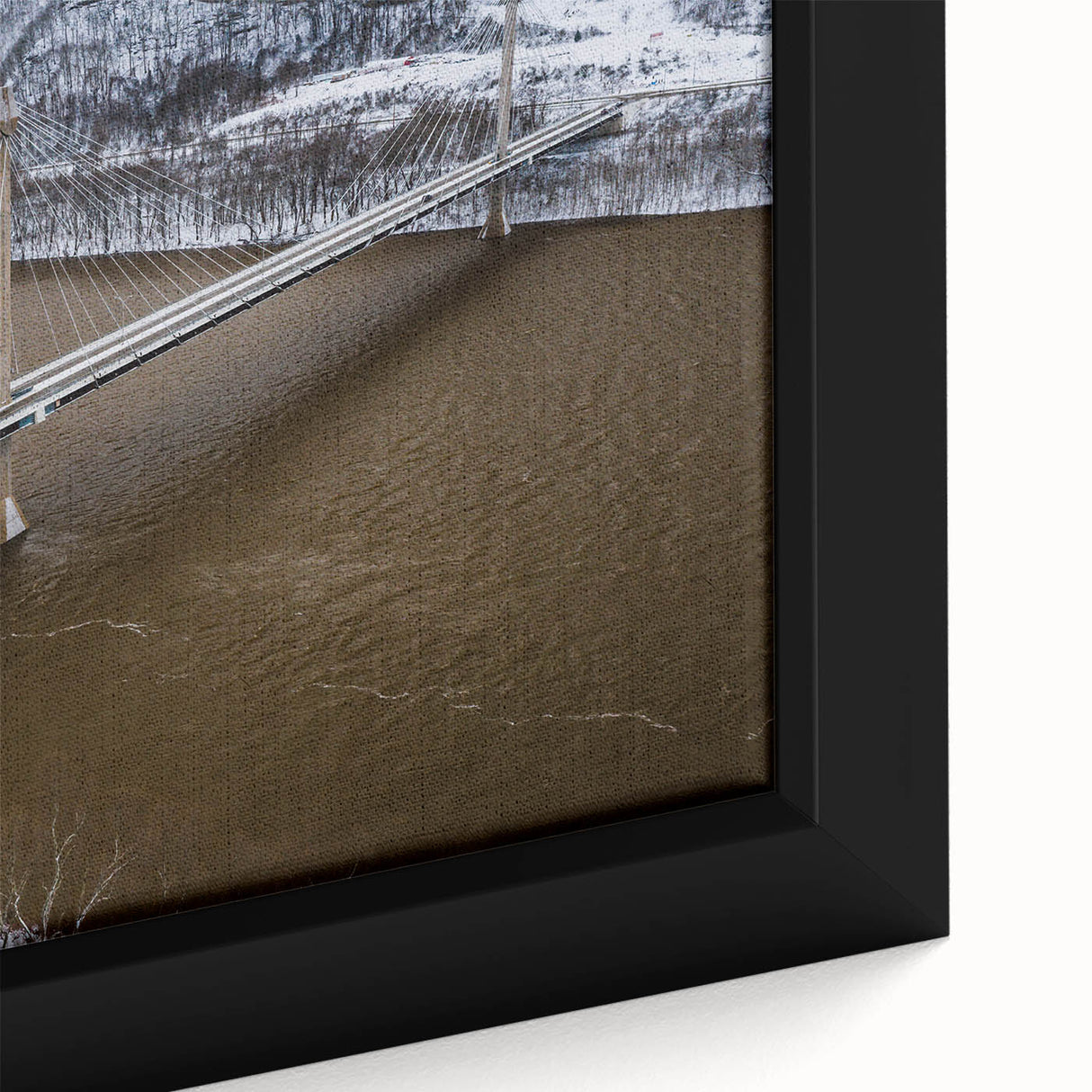 Extra large framed canvas featuring a textured depiction of a Kentucky landscape in vibrant colors.