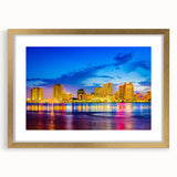Abstract art print of New Orleans scenery in textured gold frame, featuring muted earth tones, ideal for living room decor.