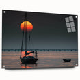 Acrylic print of a large abstract depiction of Louisiana scenery in muted earth tones.