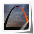 Rolled print of St. Louis, Missouri skyline with pastel shades, ideal for art wall dining room.