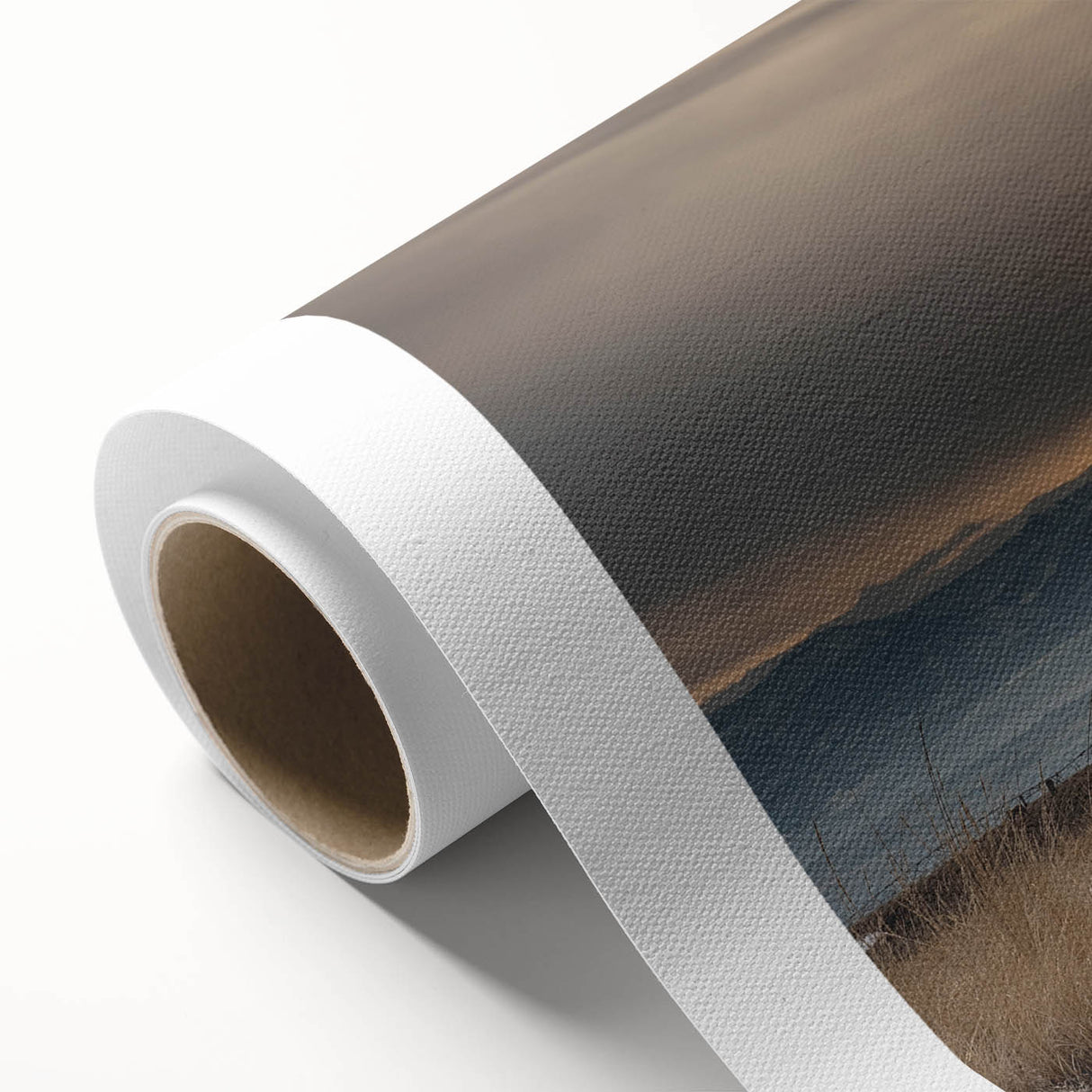 Art deco poster of Montana scenery on rolled canvas, showcasing pastel shades, ideal for nursery wall decor.