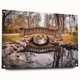 Acrylic print of a large abstract depiction of New Jersey scenery in blue and gray tones, ideal for dining room decor.