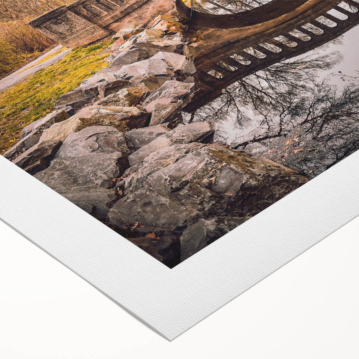 Art deco poster of New Jersey scenery in pastel hues on rolled canvas, suitable for dining room wall art.