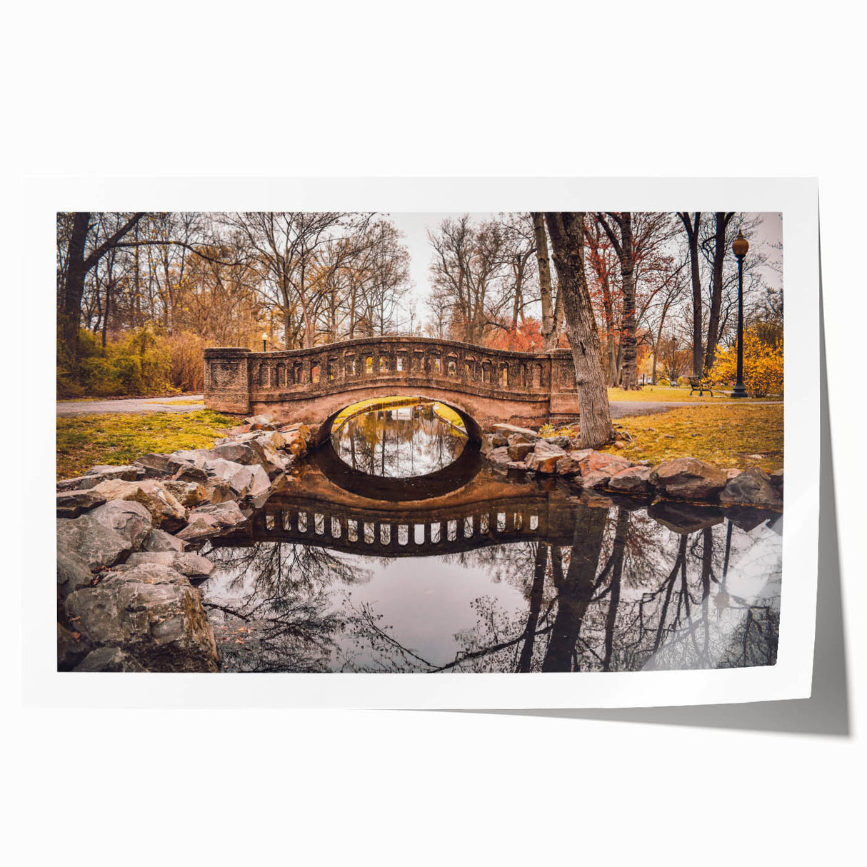 Extra large rolled print of New Jersey scenery with vibrant green and floral elements.